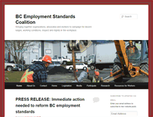 Tablet Screenshot of bcemploymentstandardscoalition.com